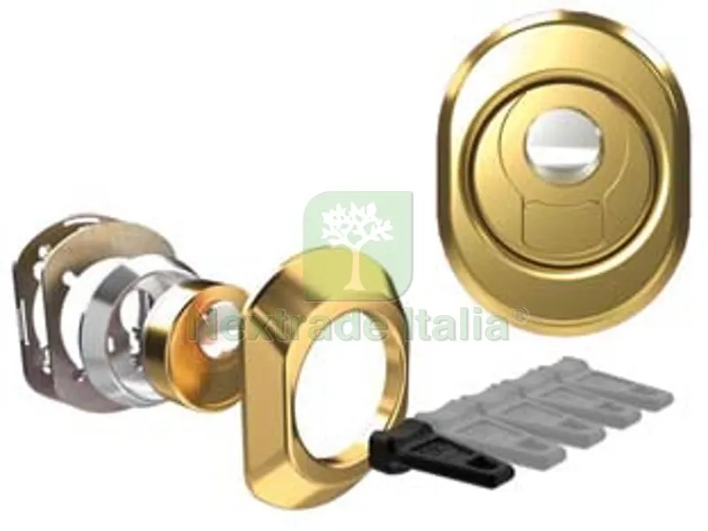 Defender Magn. BKL M1 OTT. LUC. con Vaschetta in Acciaio Antishock - defender mm.50x25h. interasse mm.38 — Serrature e cilindri — rif. FERX.FER491600
