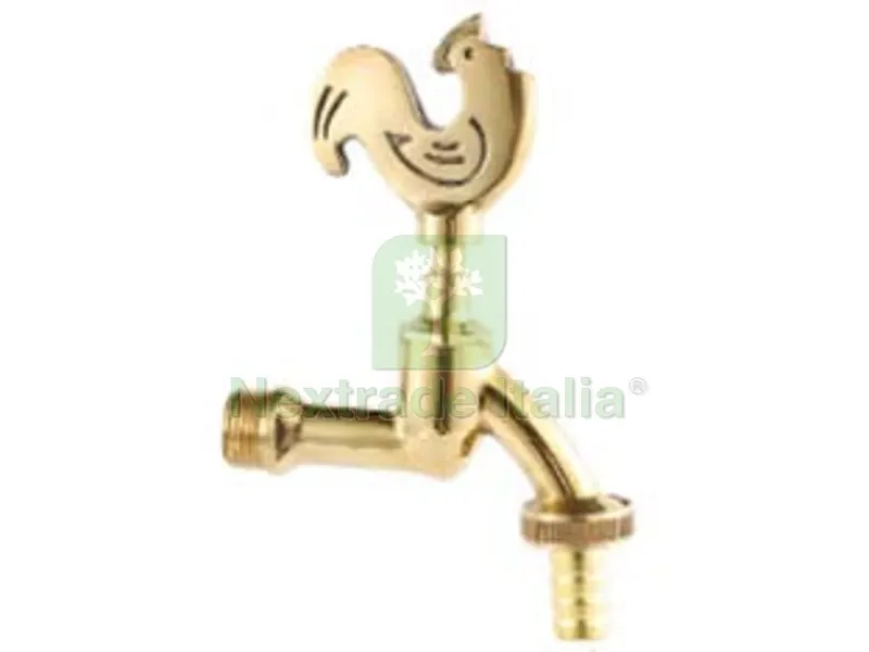 RUBINETTO ARTISTICO IN OTTONE ORO LUCIDO GALLO LIMP - attacco M1/2" - raccordo terminale M 3/4" — Rubinetti e valvole — rif. FERX.FER492836