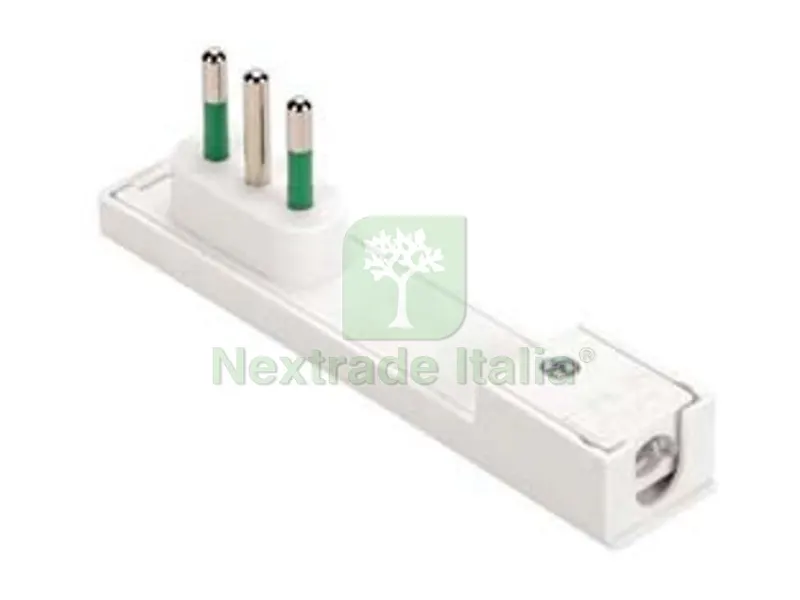 6PZ Spina Clock a Squadra Italiana 2 Poli + Terra Bianca - bianca 10A 80080 — Interruttori e prese — rif. FERX.FER493468