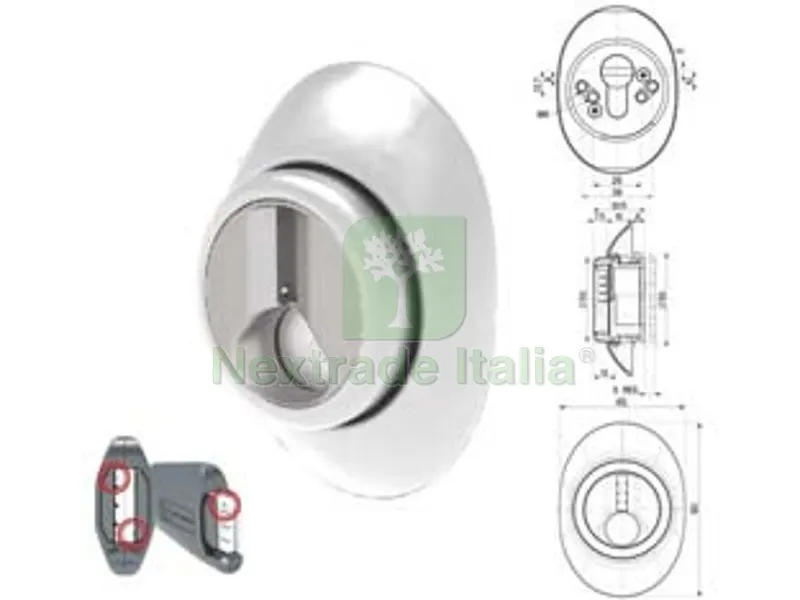 Defender Regolabile a Ghiera Mostrina Piena Cromato Satinato - mm.65x90 - regolazione da mm.8 a mm.14 (DF481P) — Serrature e cilindri — rif. FERX.FER496049 Defender Regolabile a Ghiera Mostrina Piena Cromato Satinato - mm.65x90 - regolazione da mm.8 a mm.14 (DF481P) — Serrature e cilindri — rif. FERX.FER496049