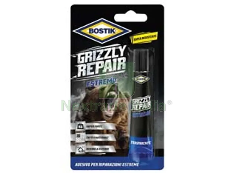 6BLISTER GRIZZLY REPAIR ESTREMO TRASPARENTE IN BLISTER - gr.20 — Adesivi e sigillanti — rif. FERX.FER498692 6BLISTER GRIZZLY REPAIR ESTREMO TRASPARENTE IN BLISTER - gr.20 — Adesivi e sigillanti — rif. FERX.FER498692