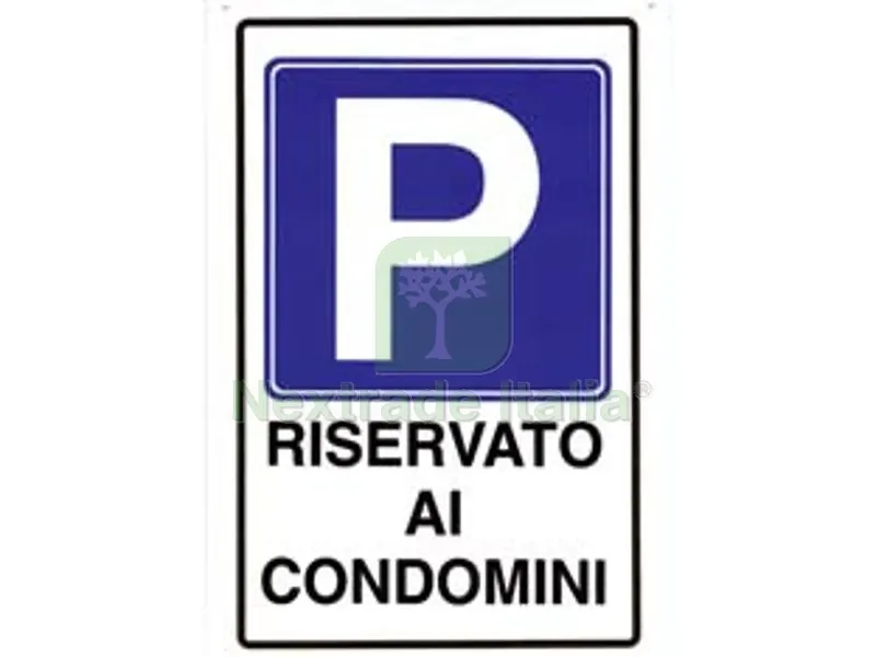 10PZ CARTELLO "PARGHEGGIO RISERVATO AI CONDOMINI" - cm.20x30h. — Casalinghi e organizzazione — rif. FERX.FER49436