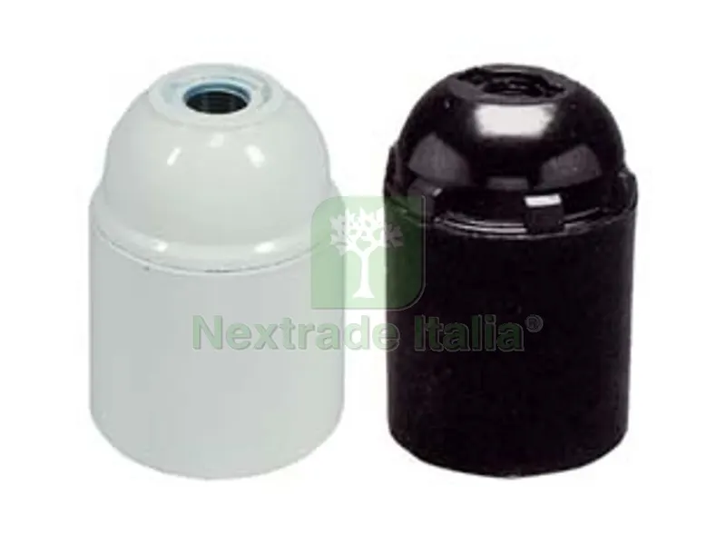 10PZ PORTALAMPADA E27 TERMOPLASTICO LISCIO - colore nero — Illuminazione — rif. FERX.FER88893 10PZ PORTALAMPADA E27 TERMOPLASTICO LISCIO - colore nero — Illuminazione — rif. FERX.FER88893