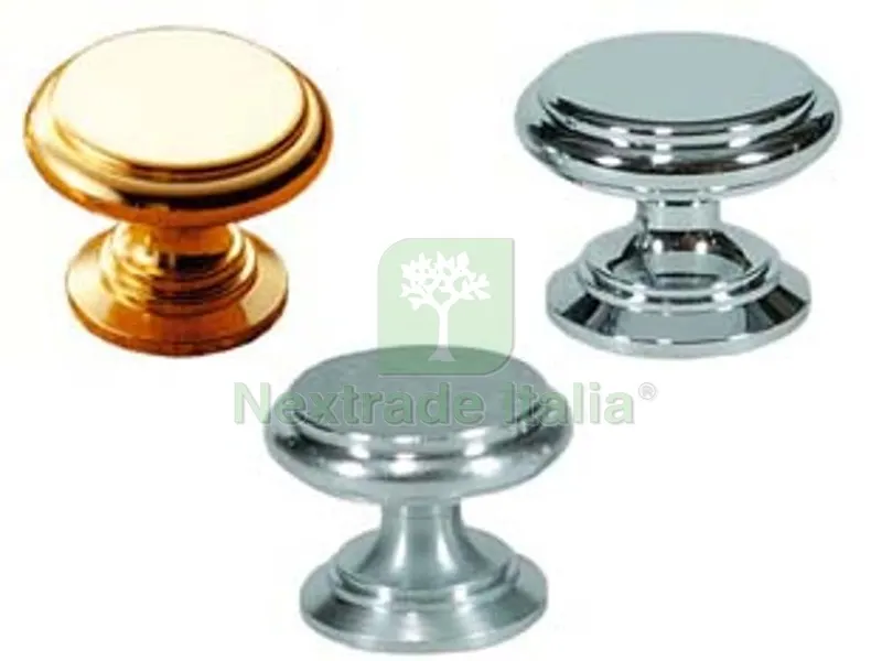 5PZ POMOLI PER MOBILI IN OTTONE PIATTI SAGOMATI - ? mm.20 in ottone oro lucido — Maniglie e pomelli — rif. FERX.FER75312