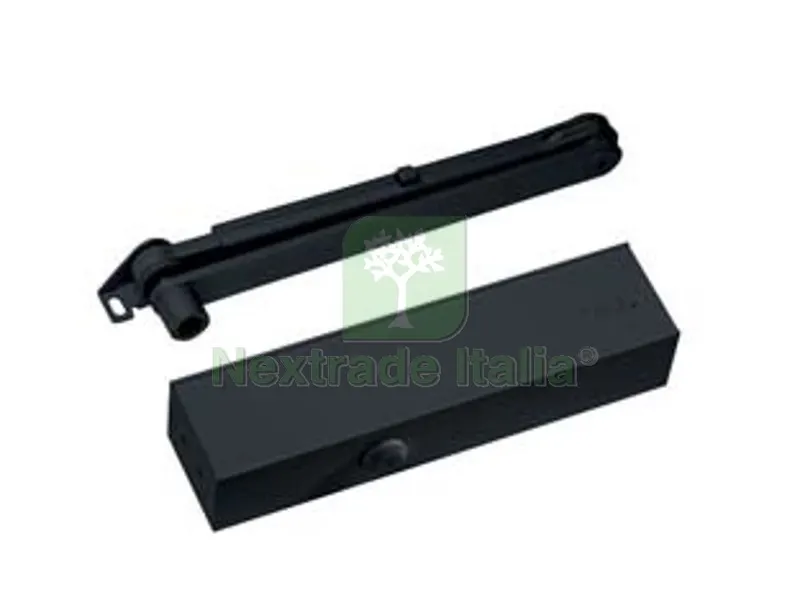 CHIUDIPORTA AEREO SERIE TS83BCA nero RAL9005 (38010119+22003019) — Ferramenta porte e finestre — rif. FERX.FER19729