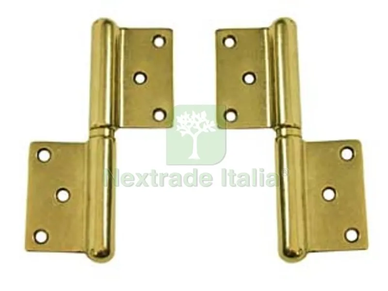 2PZ CERNIERA IN GROSSEZZA IN OTTONE LUCIDO - mm.140 DX — Cerniere e cardini — rif. FERX.FER74797 2PZ CERNIERA IN GROSSEZZA IN OTTONE LUCIDO - mm.140 DX — Cerniere e cardini — rif. FERX.FER74797