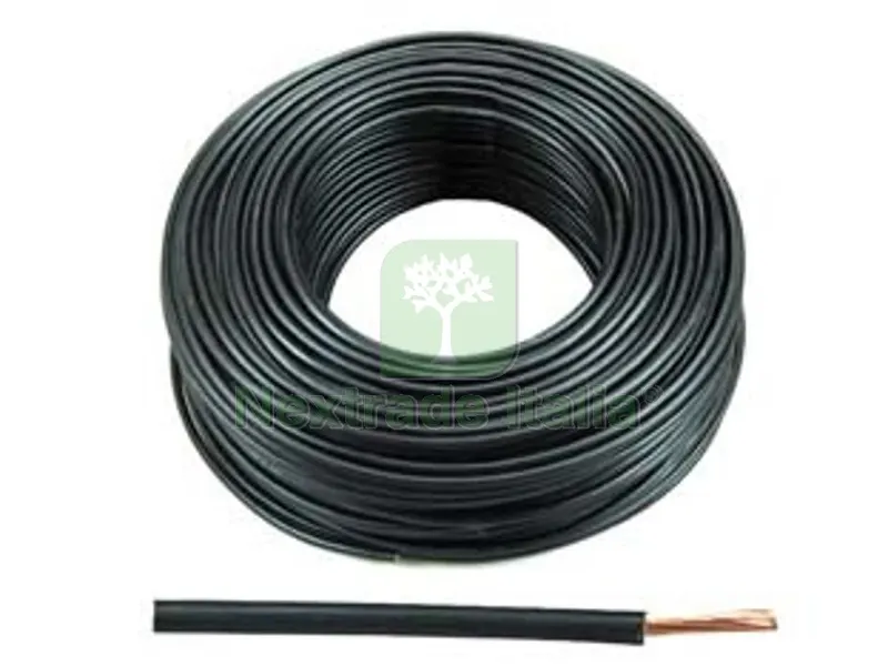 100MT CAVO ELETTRICO UNIPOLARE ANTIFIAMMA NERO FS17 - 1x mmq.6 colore nero — Cavi e fili — rif. FERX.FER91947
