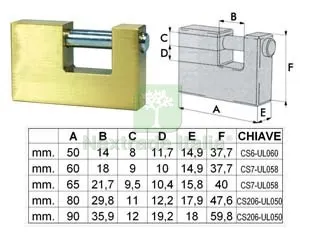 6PZ LUCCHETTO RETTANGOLARE IN OTTONE - mm.60 — Lucchetti e catene — rif. FERX.FER150439 6PZ LUCCHETTO RETTANGOLARE IN OTTONE - mm.60 — Lucchetti e catene — rif. FERX.FER150439