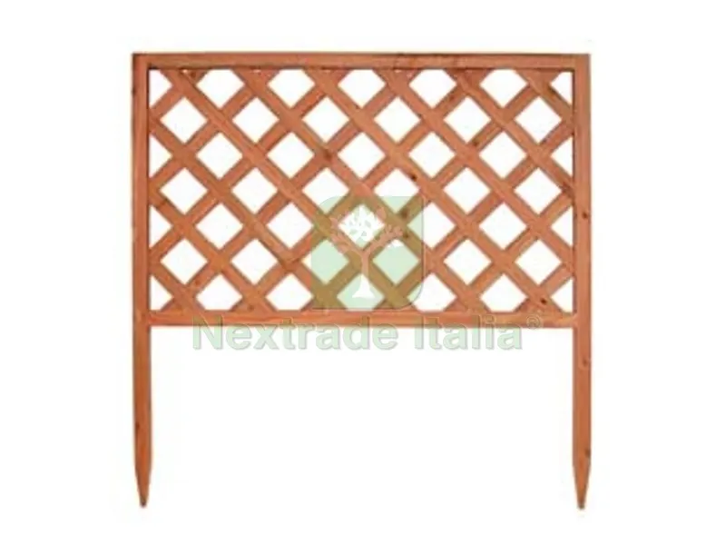 STECCATO IN LEGNO TRALICCIO LARGO - cm.100x3,5x100h. — Staccionate e steccati — rif. FERX.FER109352