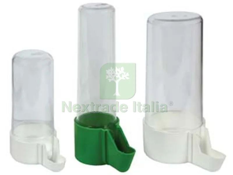 10PZ ABBEVERATOIO TRASPARENTE - ? cm.5,3x13,5h. medio portata cc.200 — Mangimi e alimentazione — rif. FERX.FER113779