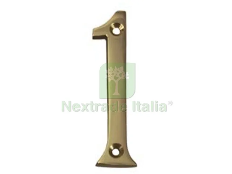5PZ NUMERO CIVICO "1" INGLESE IN OTTONE LUCIDO — Ferramenta porte e finestre — rif. FERX.FER147477 5PZ NUMERO CIVICO "1" INGLESE IN OTTONE LUCIDO — Ferramenta porte e finestre — rif. FERX.FER147477
