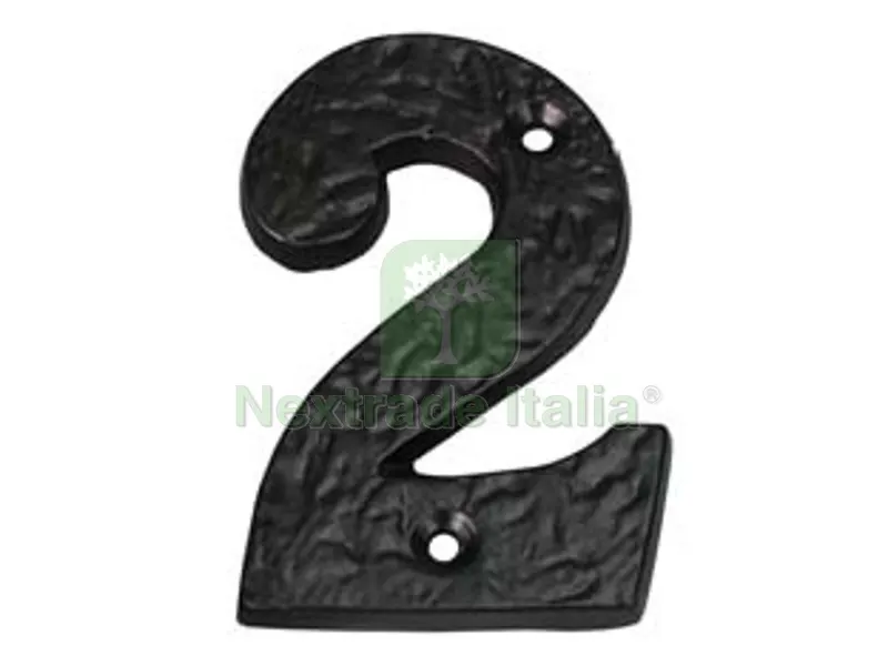 5PZ NUMERO CIVICO "2" IN FERRO NERO OPACO — Ferramenta porte e finestre — rif. FERX.FER147576 5PZ NUMERO CIVICO "2" IN FERRO NERO OPACO — Ferramenta porte e finestre — rif. FERX.FER147576
