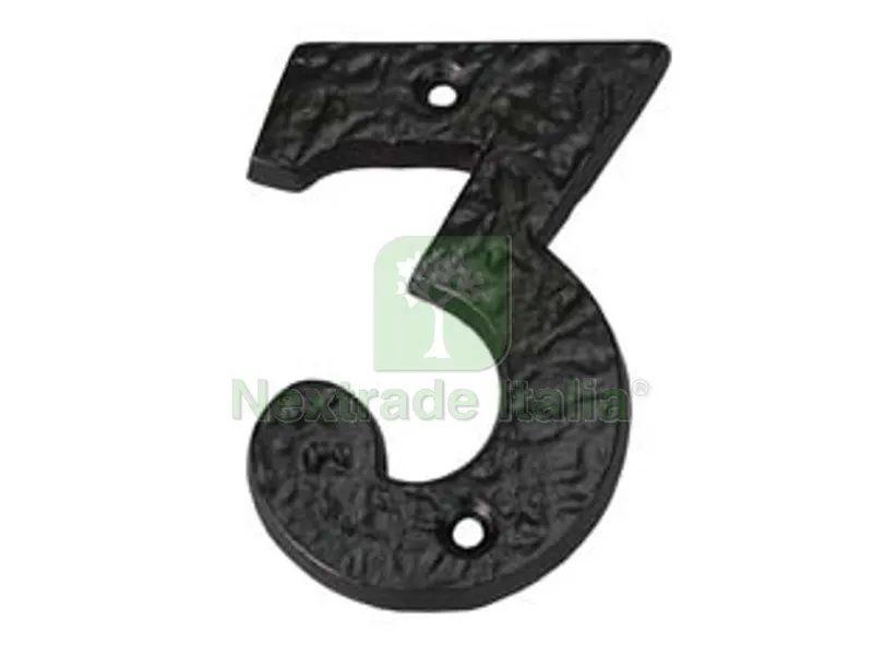 NUMERO CIVICO "3" IN FERRO NERO OPACO — Ferramenta porte e finestre — rif. FERX.FER147583 NUMERO CIVICO "3" IN FERRO NERO OPACO — Ferramenta porte e finestre — rif. FERX.FER147583
