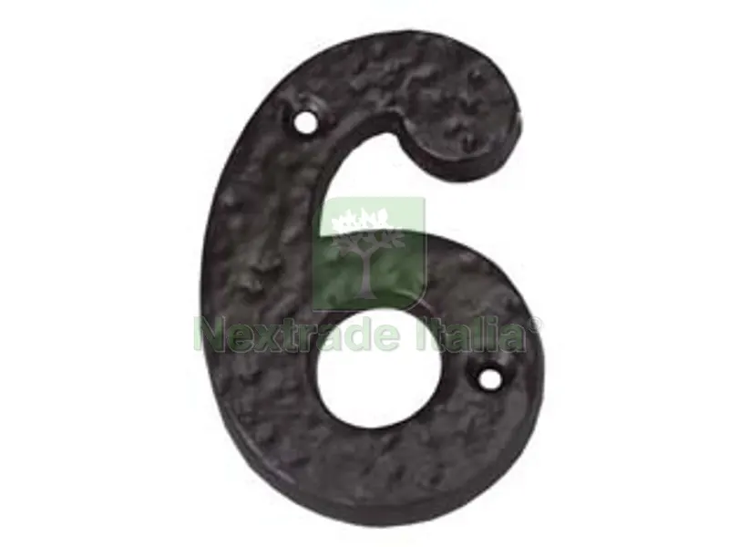 NUMERO CIVICO "6" IN FERRO NERO OPACO — Ferramenta porte e finestre — rif. FERX.FER147613 NUMERO CIVICO "6" IN FERRO NERO OPACO — Ferramenta porte e finestre — rif. FERX.FER147613