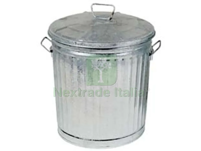 BIDONE IN LAMIERA ZINCATA CON COPERCHIO - lt.7 ? cm.23x27h. — Lamiere, lastre e piastre — rif. FERX.FER219457 BIDONE IN LAMIERA ZINCATA CON COPERCHIO - lt.7 ? cm.23x27h. — Lamiere, lastre e piastre — rif. FERX.FER219457