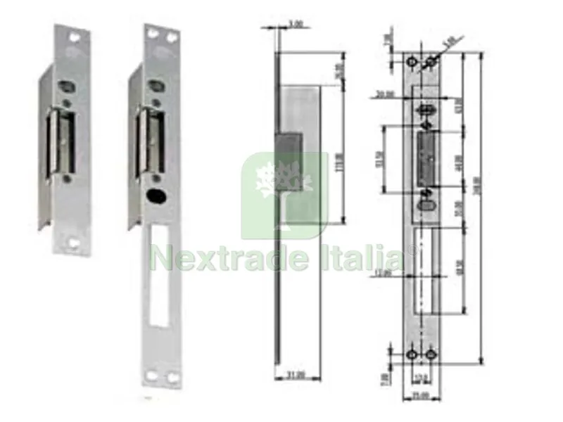 INCONTRO ELETTRICO CON FERMO SERIE 6000 - frontale lungo cm.25 (6200/1) — Serrature e cilindri — rif. FERX.FER172578 INCONTRO ELETTRICO CON FERMO SERIE 6000 - frontale lungo cm.25 (6200/1) — Serrature e cilindri — rif. FERX.FER172578