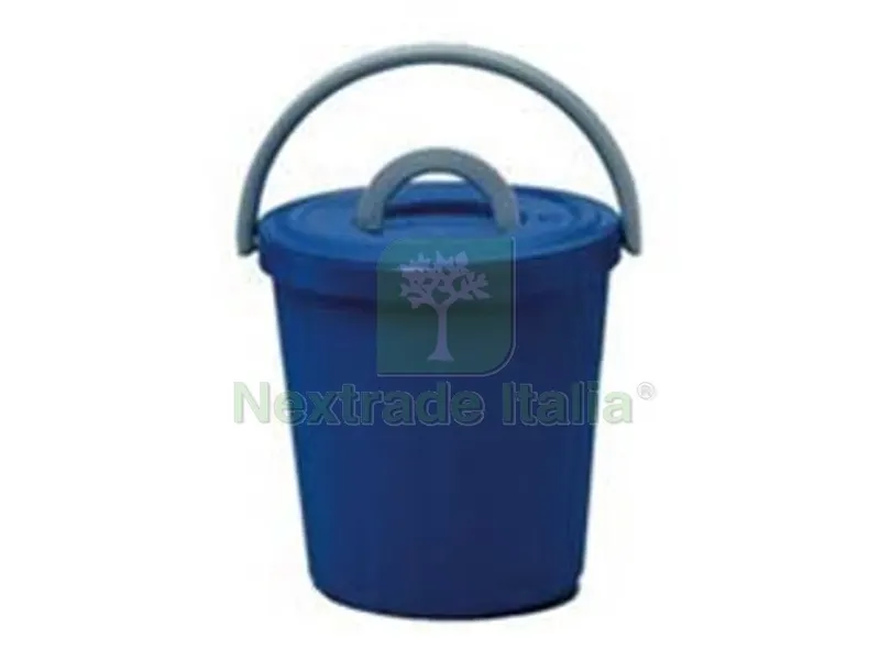 5PZ PATTUMIERA CON COPERCHIO LT.15 - ? cm.32x32h., colore blu — Casalinghi e organizzazione — rif. FERX.FER230506