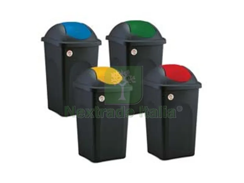2PZ BIDONE "MULTIPAT" CON BASCULA LT.60 - cm.39x39x68h. - nero/giallo — Casalinghi e organizzazione — rif. FERX.FER232845 2PZ BIDONE "MULTIPAT" CON BASCULA LT.60 - cm.39x39x68h. - nero/giallo — Casalinghi e organizzazione — rif. FERX.FER232845