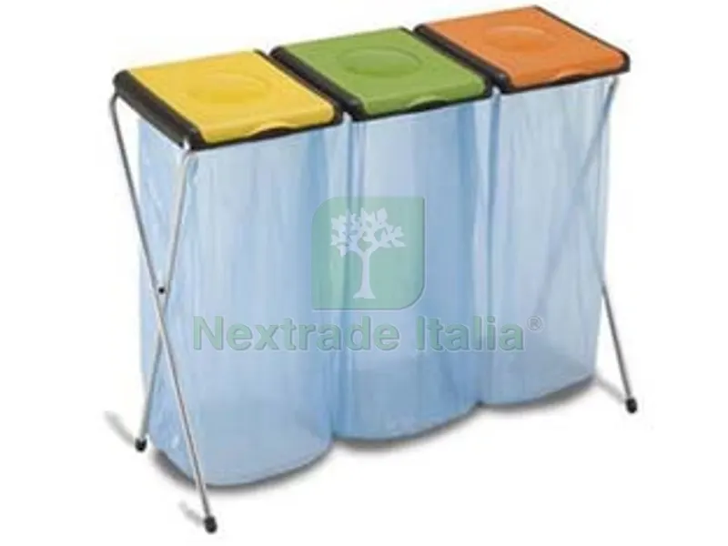 PATTUMIERA PORTASACCO "NATURE" 3 SCOMPARTI — Casalinghi e organizzazione — rif. FERX.FER242677