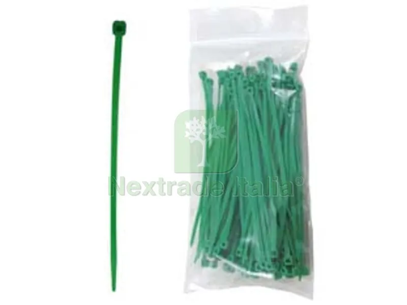 FASCETTE NYLON VERDI IN CONFEZIONE PEZZI 100 - mm.2,5x100 — Fascette — rif. FERX.FER252867