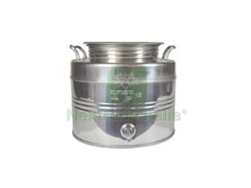 FUSTO INOX PER OLIO GRAFFATO LT.15 - ? mm.310x290h. — Chiodi e graffe — rif. FERX.FER269377 FUSTO INOX PER OLIO GRAFFATO LT.15 - ? mm.310x290h. — Chiodi e graffe — rif. FERX.FER269377