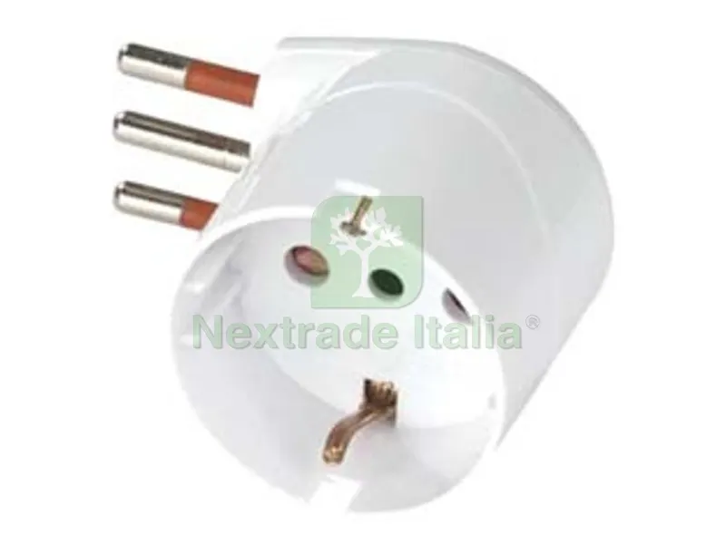 5PZ ADATTATORE SALVASPAZIO SCHUKO 90? 2P+T BIANCO - 10A — Interruttori e prese — rif. FERX.FER293402 5PZ ADATTATORE SALVASPAZIO SCHUKO 90? 2P+T BIANCO - 10A — Interruttori e prese — rif. FERX.FER293402
