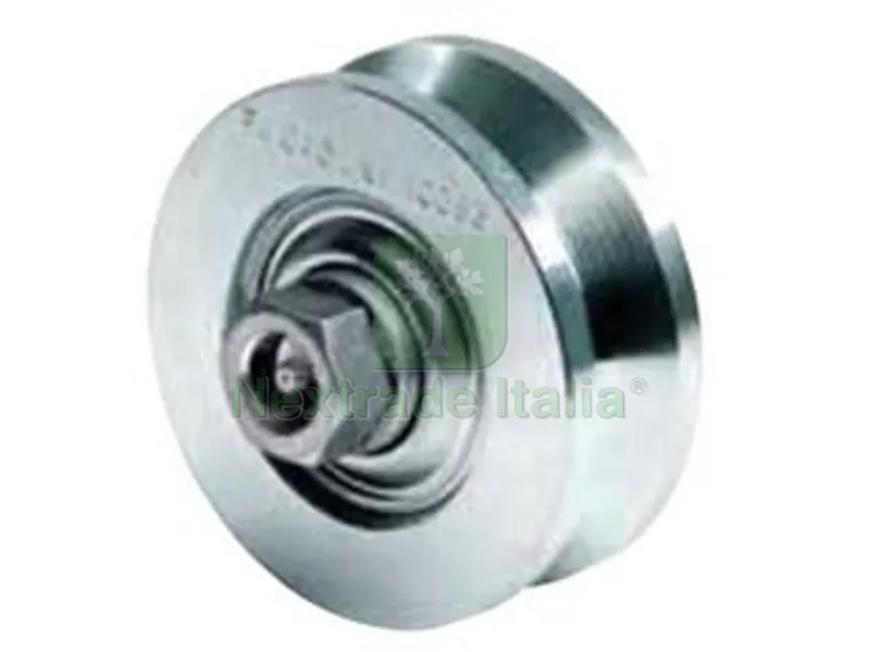 RUOTA CANCELLI GOLA V CON INGRASSATORE DUE CUSCINETTI ART.323 - mm.120x44 — Lubrificanti e oli — rif. FERX.FER308366