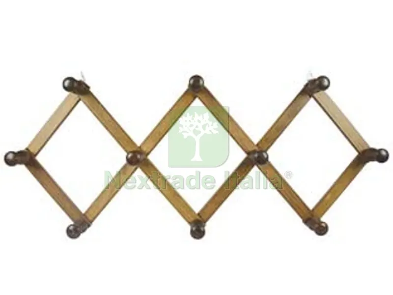 APPENDIABITI ESTENSIBILE IN LEGNO 10 POSTI NOCE - cm.32x79 — Casalinghi e organizzazione — rif. FERX.FER322898