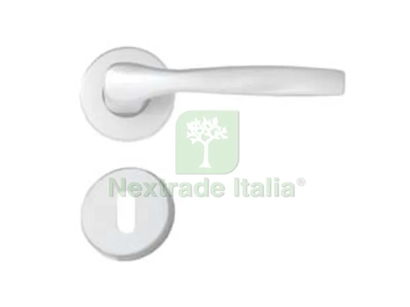 MANIGLIA MODELLO "ALU" CON ROSETTA IN ALLUMINIO ARGENTO — Maniglie e pomelli — rif. FERX.FER334419