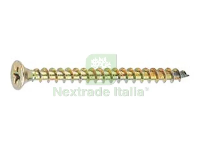 200PZ VITI TRUCIOLARE TSP CAVA PZ INTERNO FILETTATA IN ACCIAIO ZINCATO GIALLO - ? MM.4,5X50 — Pannelli e tavole in legno — rif. FERX.FER355285