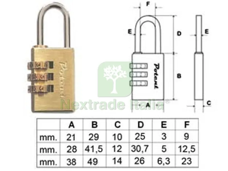 2PZ LUCCHETTO A COMBINAZIONE - mm.30 - 3 combinatori (9030CO) — Lucchetti e catene — rif. FERX.FER388757 2PZ LUCCHETTO A COMBINAZIONE - mm.30 - 3 combinatori (9030CO) — Lucchetti e catene — rif. FERX.FER388757
