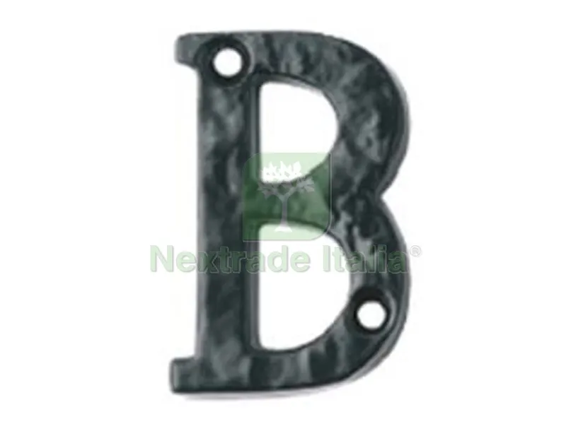 LETTERA ALFABETO "B" IN FERRO NERO OPACO — Ferramenta porte e finestre — rif. FERX.FER384674 LETTERA ALFABETO "B" IN FERRO NERO OPACO — Ferramenta porte e finestre — rif. FERX.FER384674