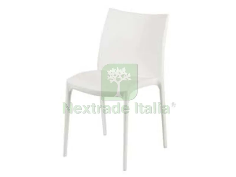 SEDIA DA GIARDINO "ZIP" BIANCA - cm.46x54x82h. - peso kg.3,5 — Arredo giardino — rif. FERX.FER403320 SEDIA DA GIARDINO "ZIP" BIANCA - cm.46x54x82h. - peso kg.3,5 — Arredo giardino — rif. FERX.FER403320