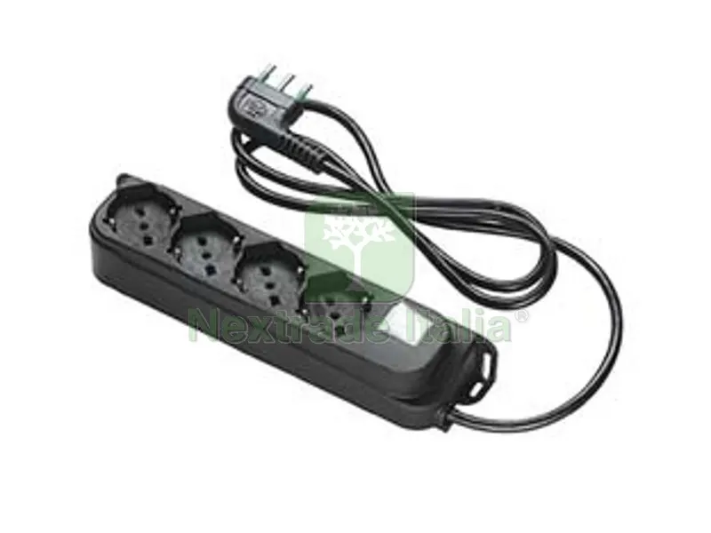 2PZ MULTIPRESA 4 POSTI BIPASSO + SCHUKO CON INTERRUTT. "LINEA RETAIL" NERA - nera 47421 — Interruttori e prese — rif. FERX.FER413749 2PZ MULTIPRESA 4 POSTI BIPASSO + SCHUKO CON INTERRUTT. "LINEA RETAIL" NERA - nera 47421 — Interruttori e prese — rif. FERX.FER413749