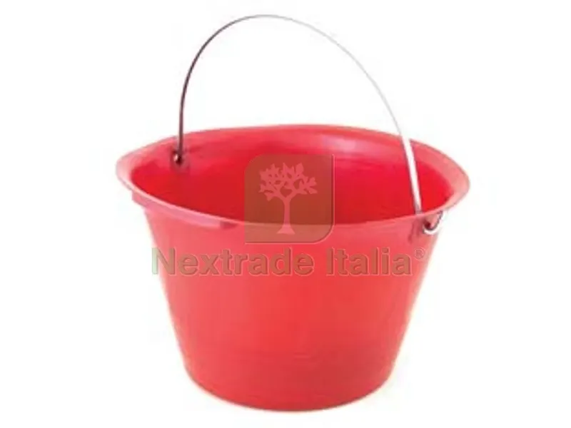 10PZ CALDARELLA DA MURATORE ROSSA - ? cm.34 - lt.8 — Utensili da muratore — rif. FERX.FER421706