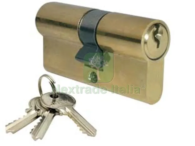 CILINDRO INFILARE SAGOMATO OTTONE LUCIDO 2300 - mm.60 centrato (30+30) — Serrature e cilindri — rif. FERX.FER448635