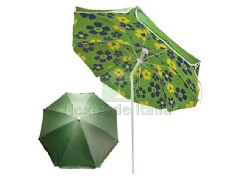 OMBRELLONE DA SPIAGGIA IN POLIESTERE DOPPIO VERDE CM.200 - ø cm.200 — Tempo libero outdoor — rif. FERX.FER458085 OMBRELLONE DA SPIAGGIA IN POLIESTERE DOPPIO VERDE CM.200 - ø cm.200 — Tempo libero outdoor — rif. FERX.FER458085