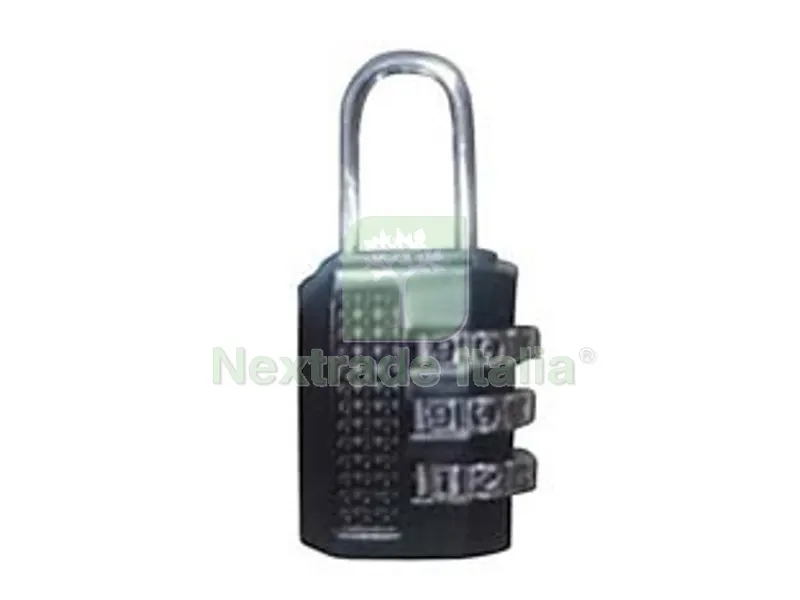 12PZ LUCCHETTO A COMBINAZIONE 3 COMBINATORI - mm.14 - nero — Lucchetti e catene — rif. FERX.FER462853