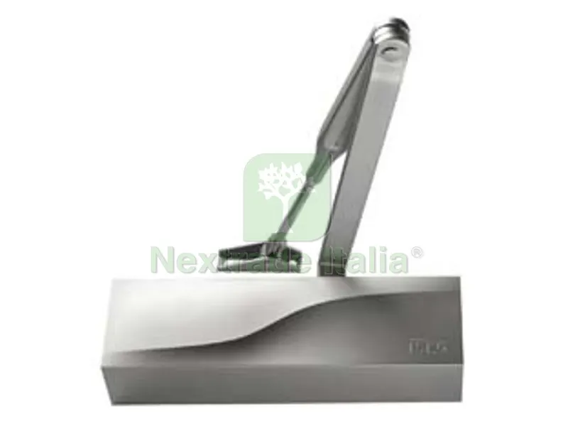 CHIUDIPORTA AEREO IS60 3721 ARGENTO - CON fermo, mm.228x69x51h. (372101003) — Ferramenta porte e finestre — rif. FERX.FER476164