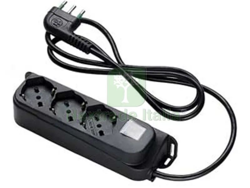 2PZ MULTIPRESA 3 POSTI BIPASSO + SCHUKO CON INTERRUT "LINEA RETAIL" NERA - nera 47461 — Interruttori e prese — rif. FERX.FER490160 2PZ MULTIPRESA 3 POSTI BIPASSO + SCHUKO CON INTERRUT "LINEA RETAIL" NERA - nera 47461 — Interruttori e prese — rif. FERX.FER490160