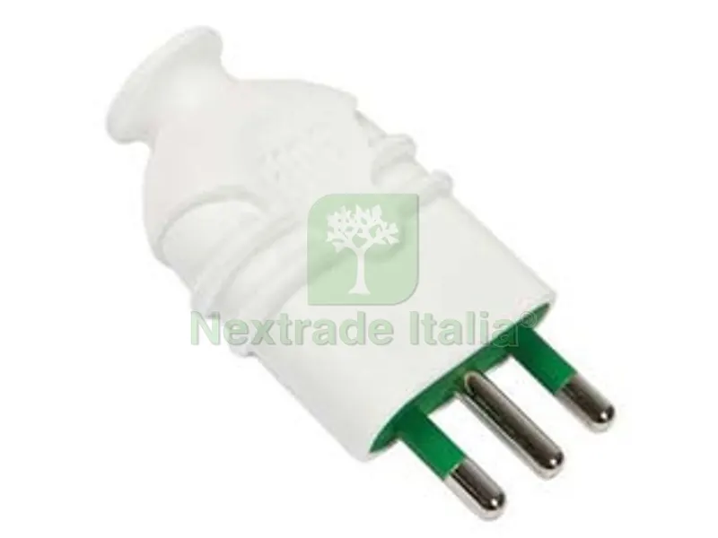 5PZ SPINA DRITTA 2 POLI + TERRA BIANCA HI-PRO - bianca 16A 80110 — Interruttori e prese — rif. FERX.FER493444