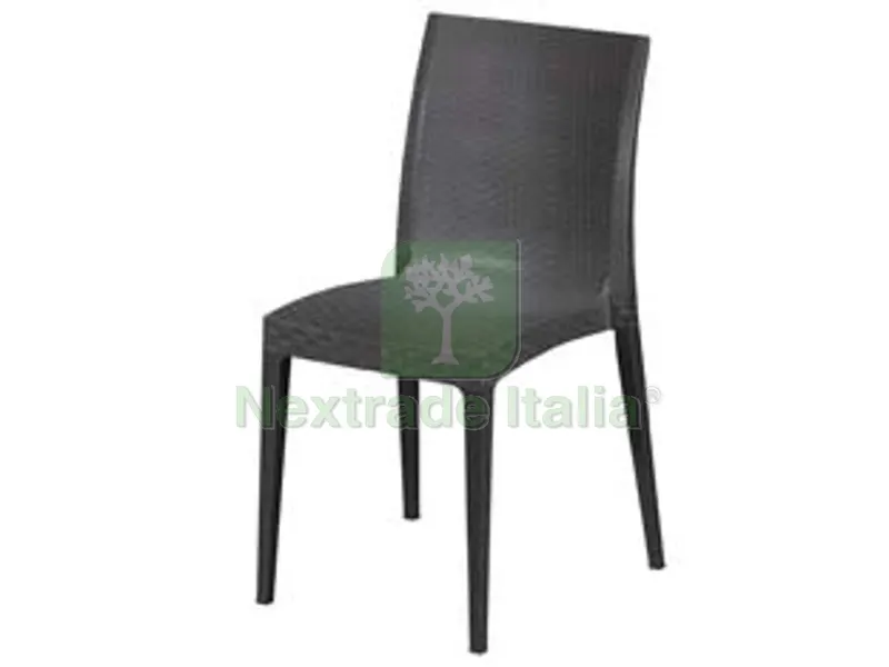 SEDIA IN PE RATTAN "MADAM" ANTRACITE — Arredo — rif. FERX.FER494021 SEDIA IN PE RATTAN "MADAM" ANTRACITE — Arredo — rif. FERX.FER494021