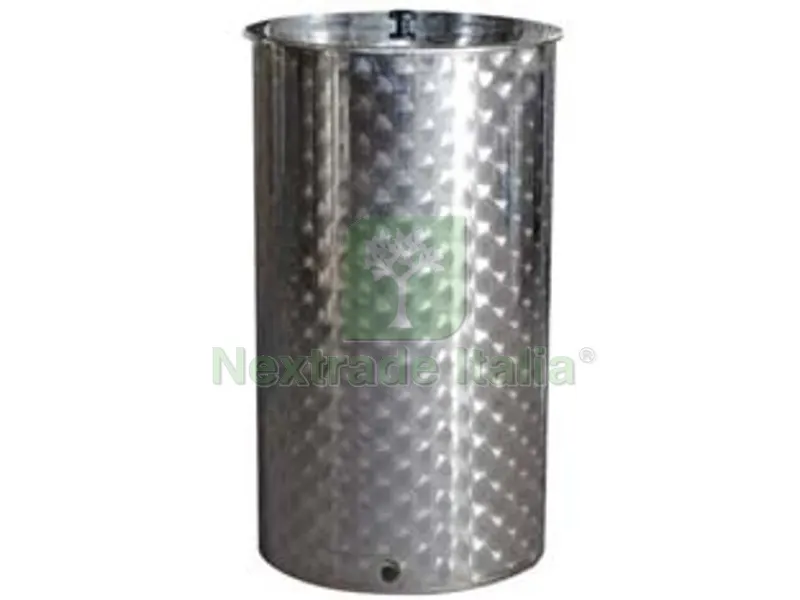 CONTENITORE ENOLOGICO FONDO A PENTOLA INOX AISI 304 SALDATO - lt.500 ø mm.740x1250h. bocc.F1" fiorettato — Casalinghi e organizzazione — rif. FERX.FER499200 CONTENITORE ENOLOGICO FONDO A PENTOLA INOX AISI 304 SALDATO - lt.500 ø mm.740x1250h. bocc.F1" fiorettato — Casalinghi e organizzazione — rif. FERX.FER499200