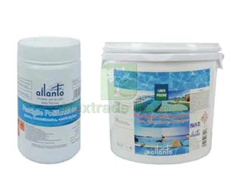 3PZ Pastiglie Polifunzione (cloro, Flocculante, Antialghe) - Kg.1 in barattolo (pastiglie da gr.200 l'una) — Trattamento acqua piscina — rif. FERX.FER204552 3PZ Pastiglie Polifunzione (cloro, Flocculante, Antialghe) - Kg.1 in barattolo (pastiglie da gr.200 l'una) — Trattamento acqua piscina — rif. FERX.FER204552