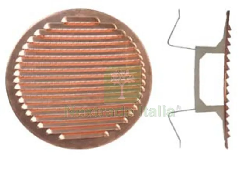 2PZ GRIGLIA AERAZIONE TONDA CON MOLLA IN RAME - ? mm. 140/200 — Scarichi e sifoni — rif. FERX.FER208109