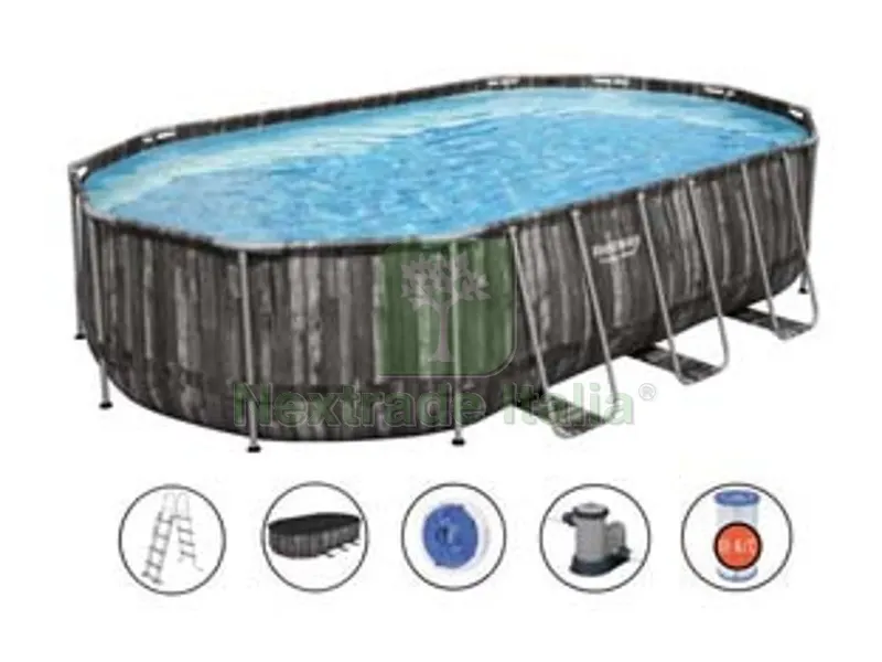 piscina power steel set ovale con telaio portante cm.610x366x122h. -cm.610x366x122h - capacit? lt.20241 - (art.5611r) — Tempo libero outdoor — rif. FERX.FER404402