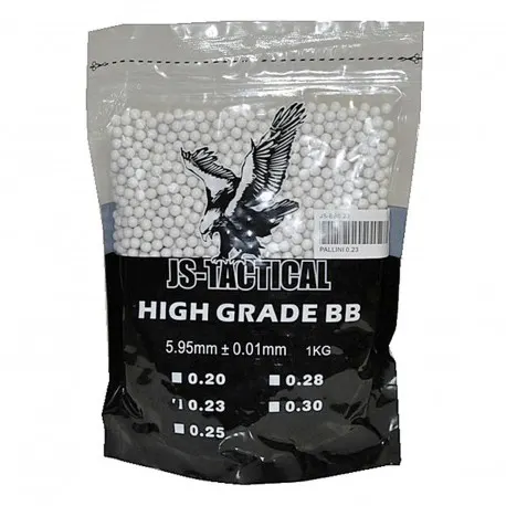 JS Tactical Pallini Bianchi 0,25G 1 KG Ideali per il Softair JS-BB0.25 — rif. FERX.PCP10619