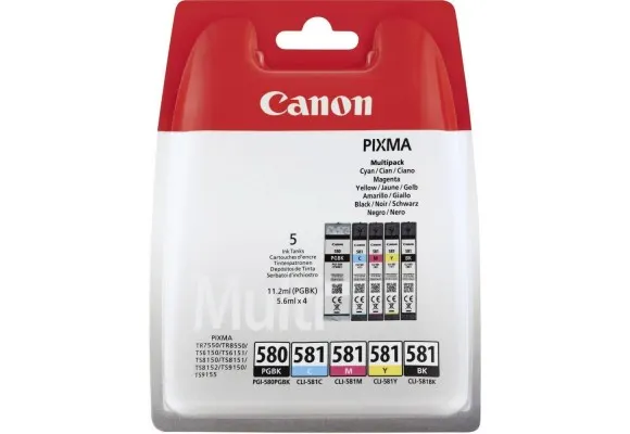 Canon Cartucce Originali CLI-581 BK/C/M/Y/K 2078C005 — rif. FERX.PCP15938 Canon Cartucce Originali CLI-581 BK/C/M/Y/K 2078C005 — rif. FERX.PCP15938