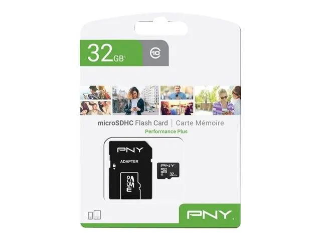 PNY MICRO SD 32GB SDHC PERFORMANCE PLUS CON ADATTATORE P-SDU32G10PPL-GE — rif. FERX.PCP18988 PNY MICRO SD 32GB SDHC PERFORMANCE PLUS CON ADATTATORE P-SDU32G10PPL-GE — rif. FERX.PCP18988