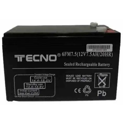 Tecnonew Batterie al Piombo 12V 7.5AH TN-BC-7.5 — rif. FERX.PCP19826 Tecnonew Batterie al Piombo 12V 7.5AH TN-BC-7.5 — rif. FERX.PCP19826